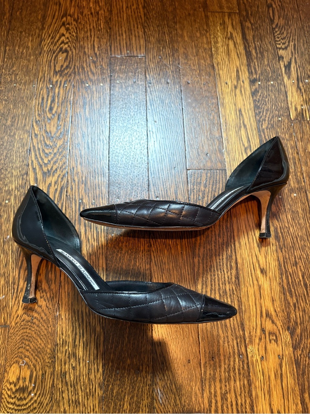 Manolo Blahnik Black Kitten Heels - Picture 2 of 7